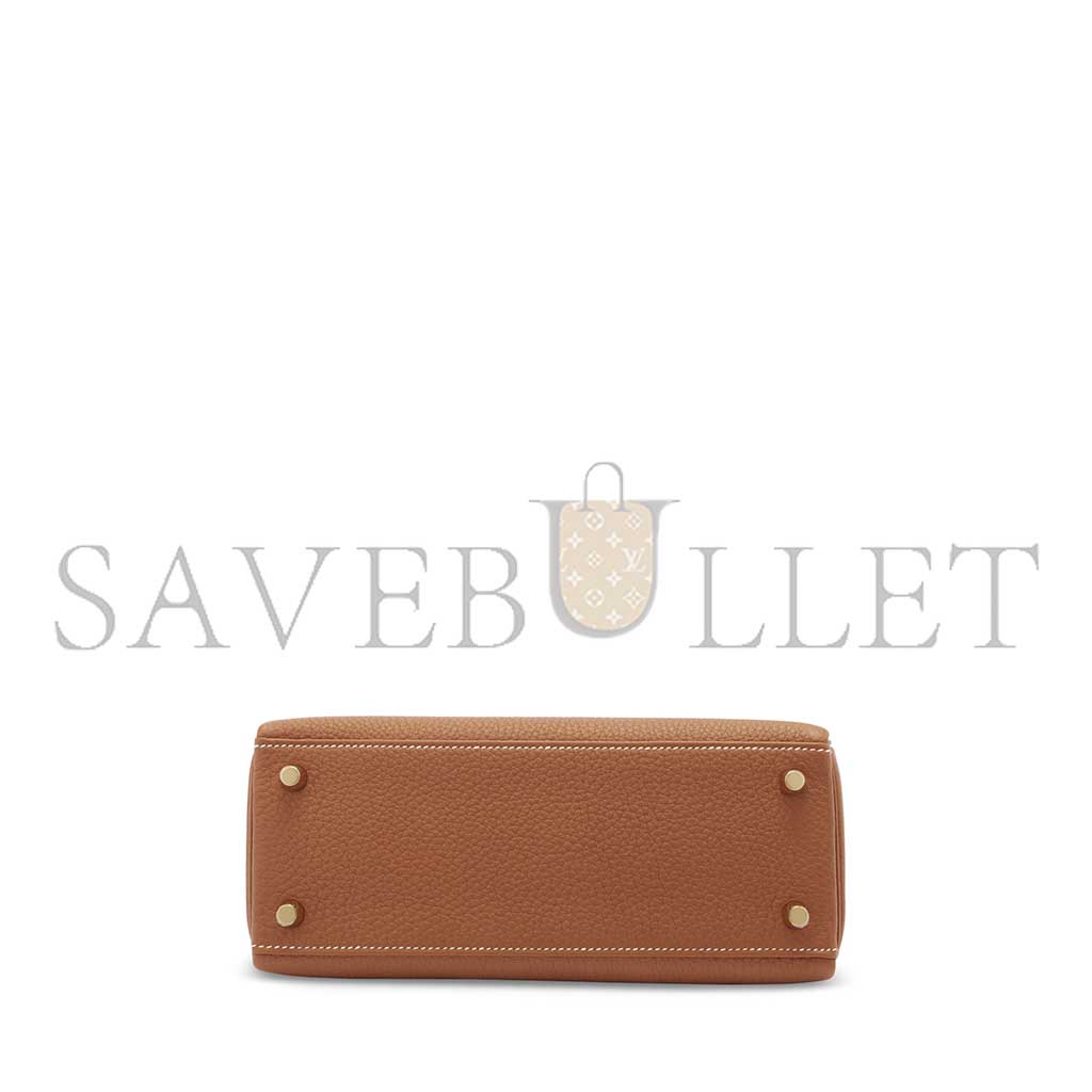 HERMÈS A GOLD TOGO LEATHER RETOURNÉ KELLY 25 WITH GOLD HARDWARE (25*17*7cm) 